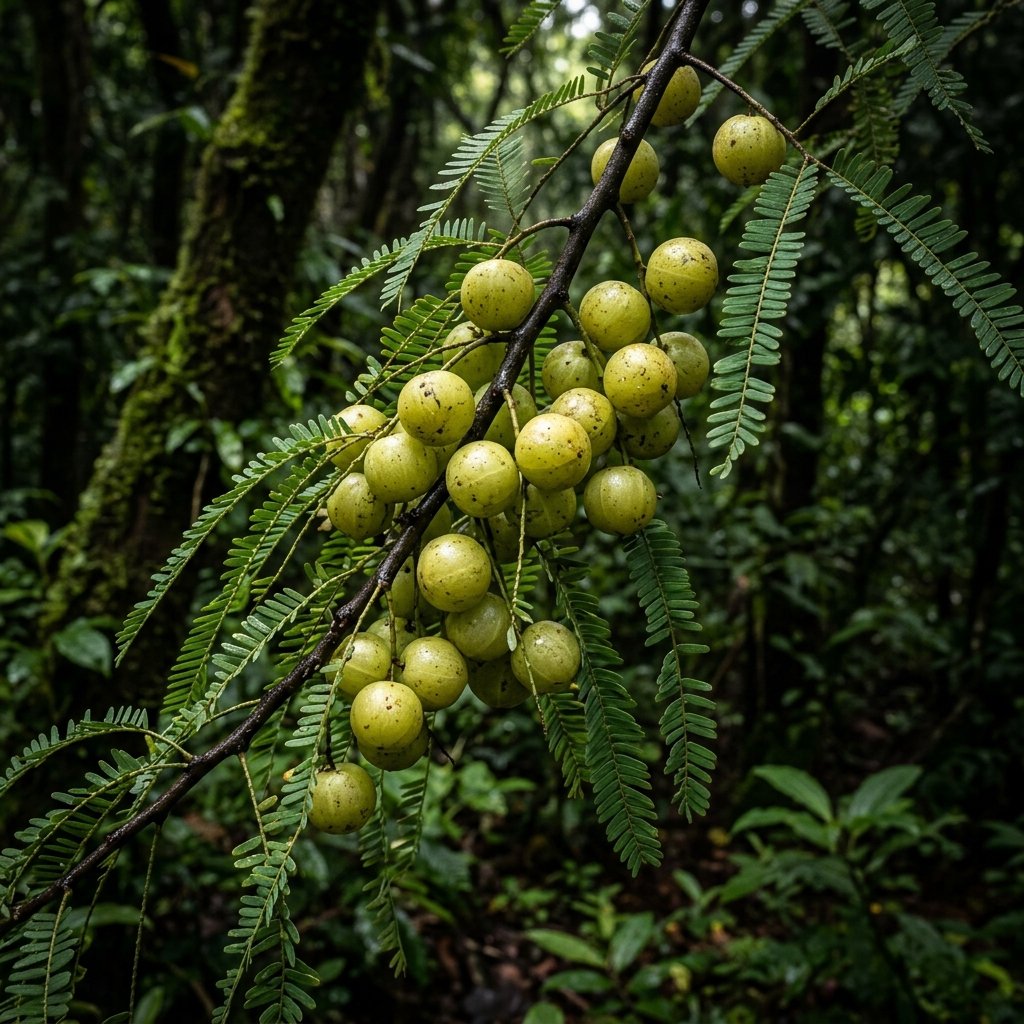 Amla Indian Gooseberry fruits on branch